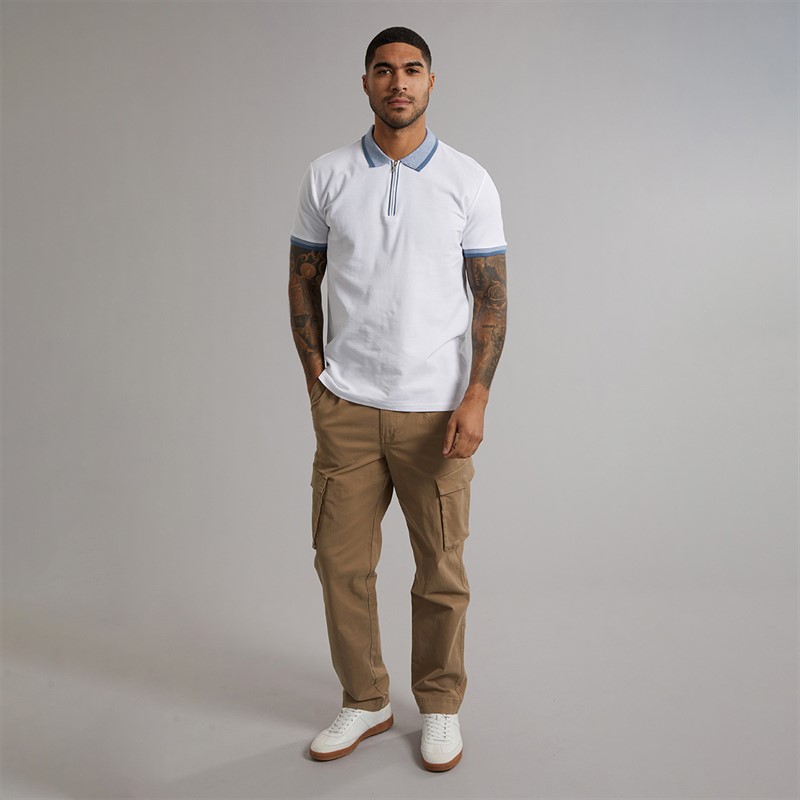 THREADBARE Mens Castil Cargo Trousers Dark Stone Dk Stone