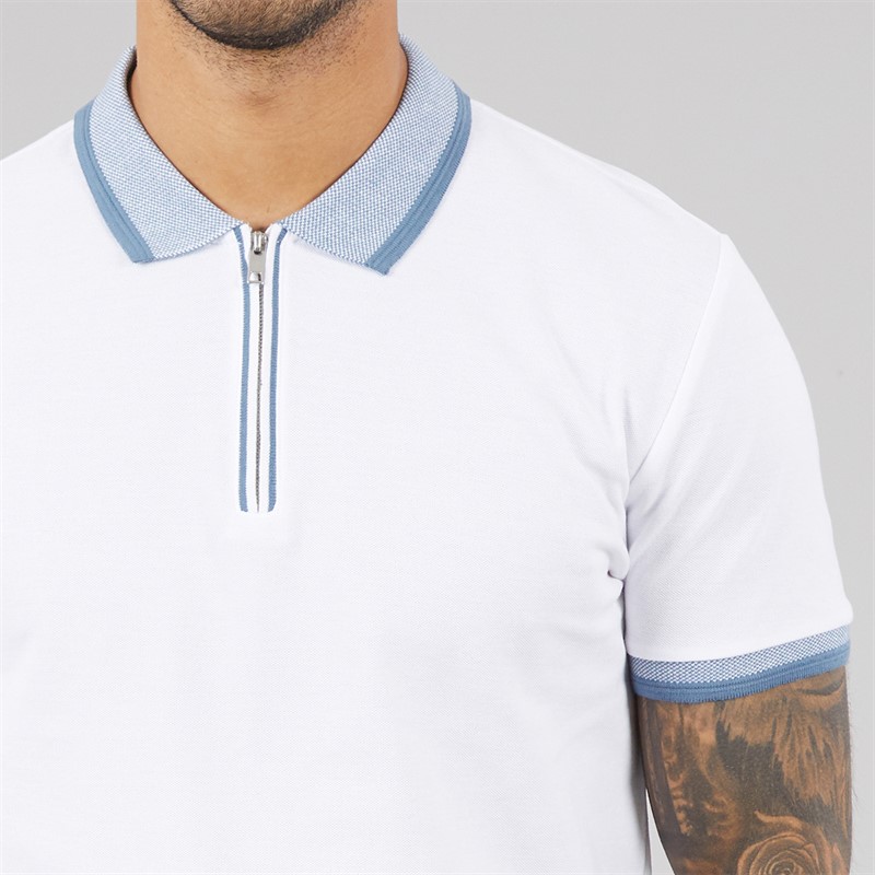THREADBARE Mens Ember Polo Shirt White