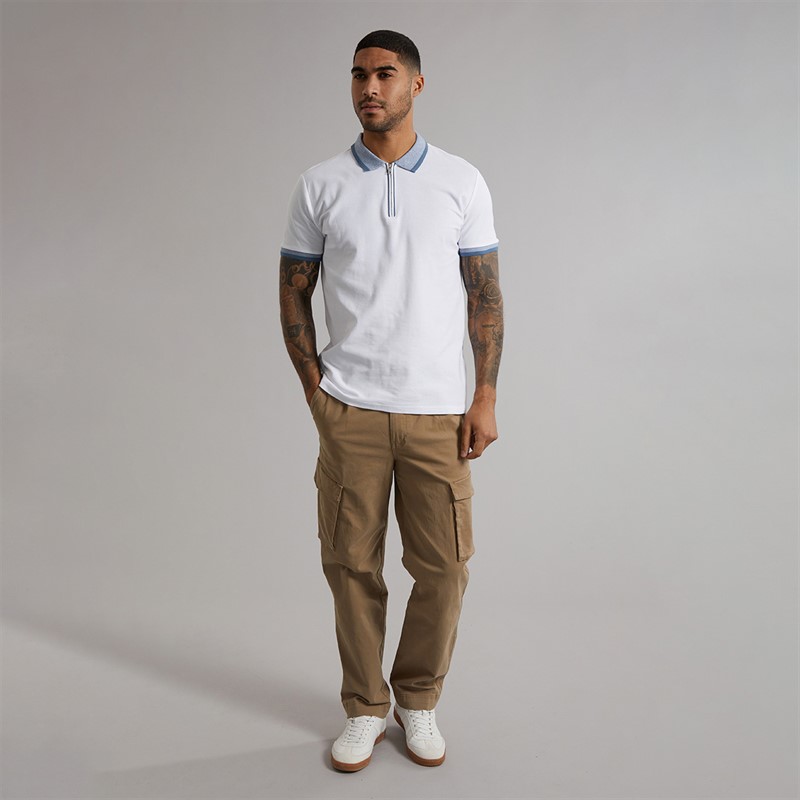 THREADBARE Mens Ember Polo Shirt White
