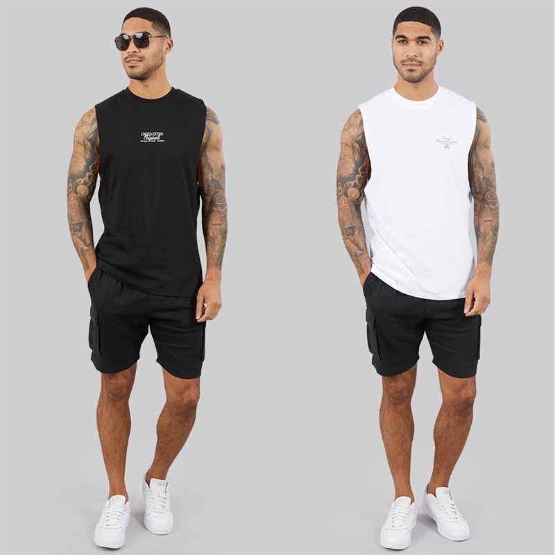 THREADBARE Mens Trace Two Pack Vests Multi