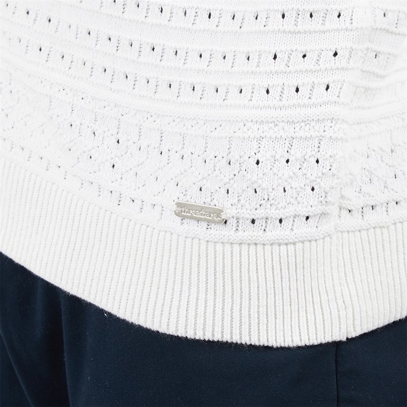 THREADBARE Mens Crown Knitted Shirt Ecru