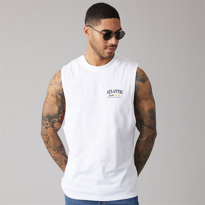 THREADBARE Mens Cayne Vest White