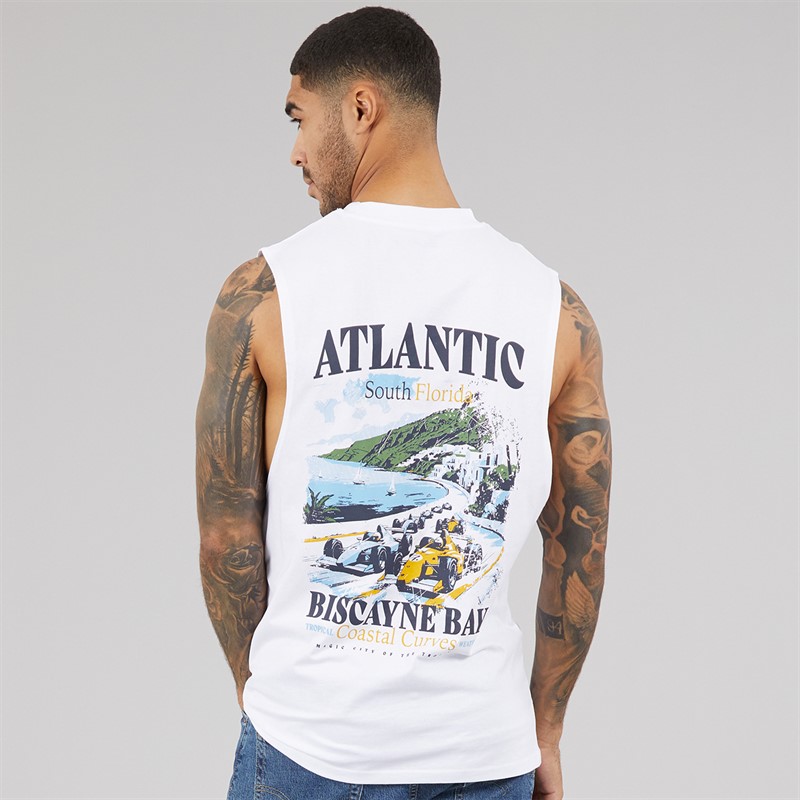 THREADBARE Mens Cayne Vest White