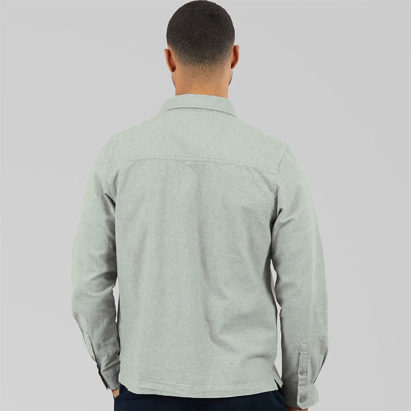 THREADBARE Mens Mini Long Sleeve Shacket Sage