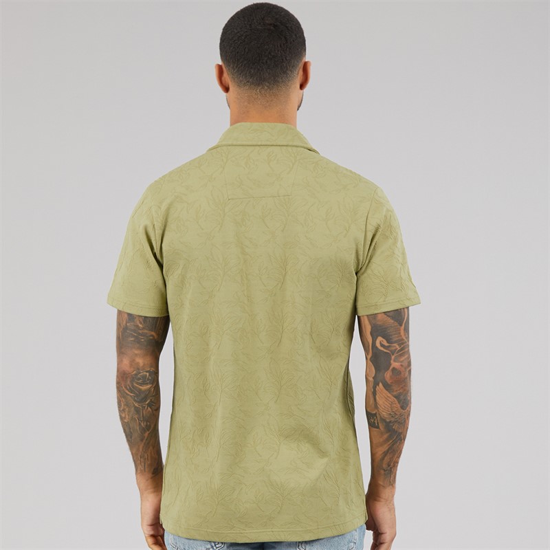 THREADBARE Mens Darvl Short Sleeve Shirt Sage