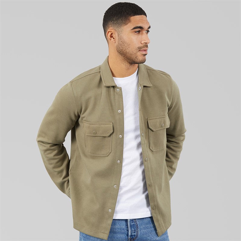 THREADBARE Mens Relay Long Sleeve Shacket Sage