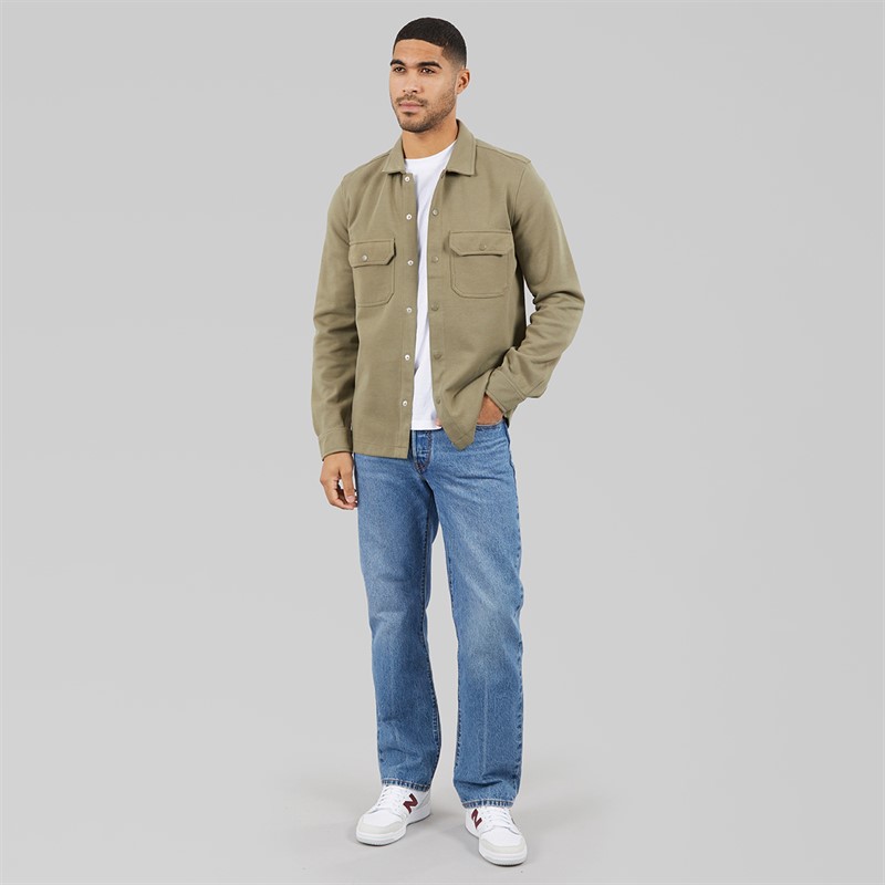 THREADBARE Mens Relay Long Sleeve Shacket Sage
