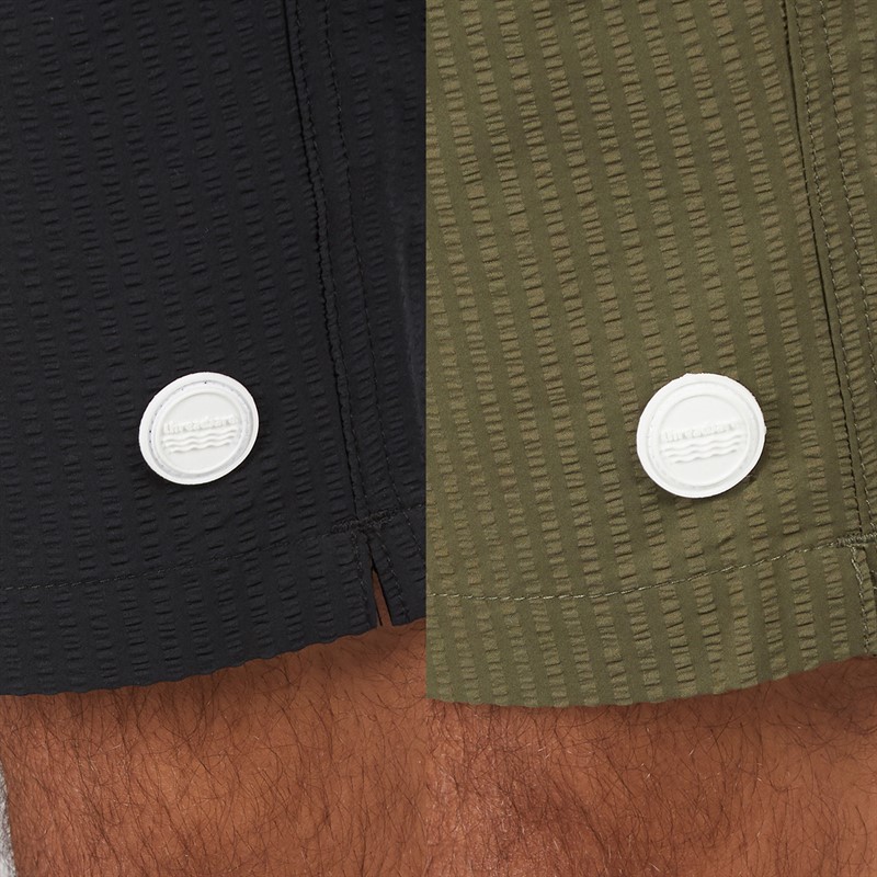 THREADBARE Mens Roly Two Pack Swim Shorts Black/Khaki