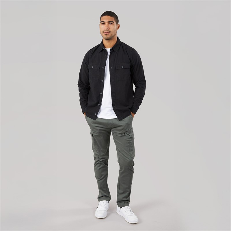 THREADBARE Mens Mini Shacket Black