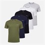 THREADBARE Mens Five Pack Jon T-Shirts Multi