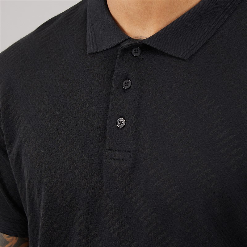 THREADBARE Mens Wigsto Polo Shirt Black