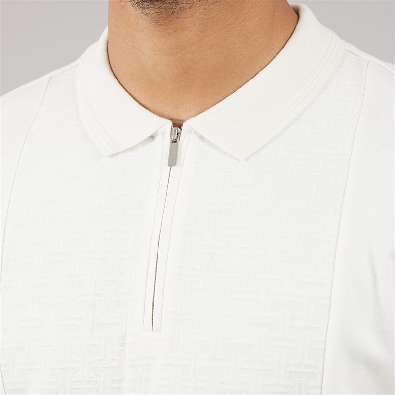 THREADBARE Mens Ferg Polo Shirt Ecru