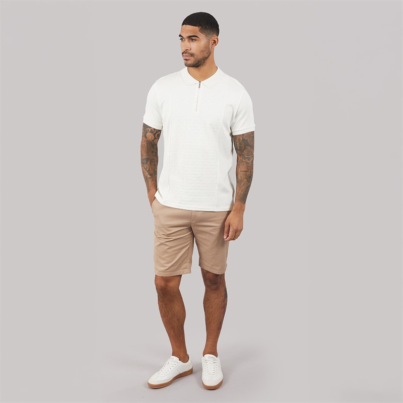 THREADBARE Mens Ferg Polo Shirt Ecru