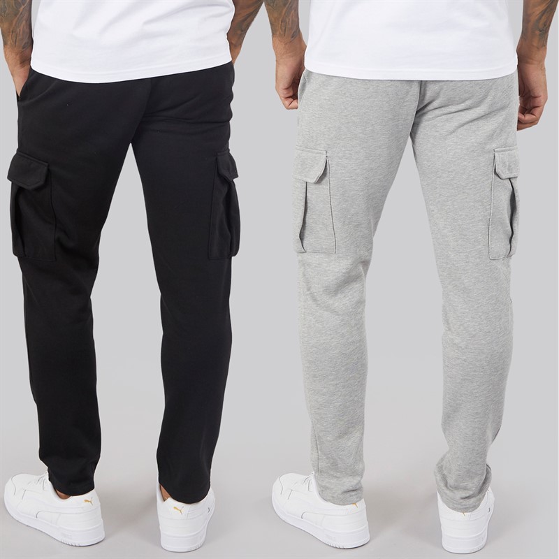 THREADBARE Mens Marylebone Two Pack Cargo Joggers Multi