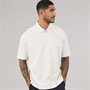 THREADBARE Mens Cayl Oversized Polo Shirt Ecru