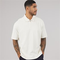 THREADBARE Mens Cayl Oversized Polo Shirt Ecru