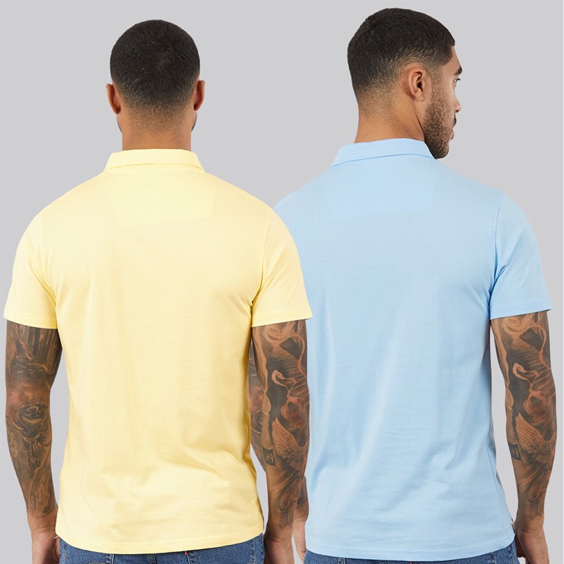 THREADBARE Mens Two Pack Becon Polo Shirts Multi