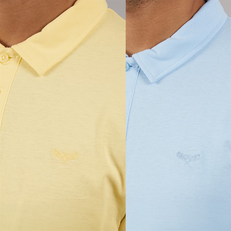 THREADBARE Mens Two Pack Becon Polo Shirts Multi