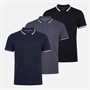THREADBARE Mens Cowl Polo Shirts Multi
