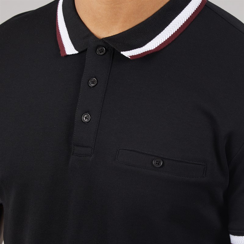 THREADBARE Mens Cowl Polo Shirts Multi