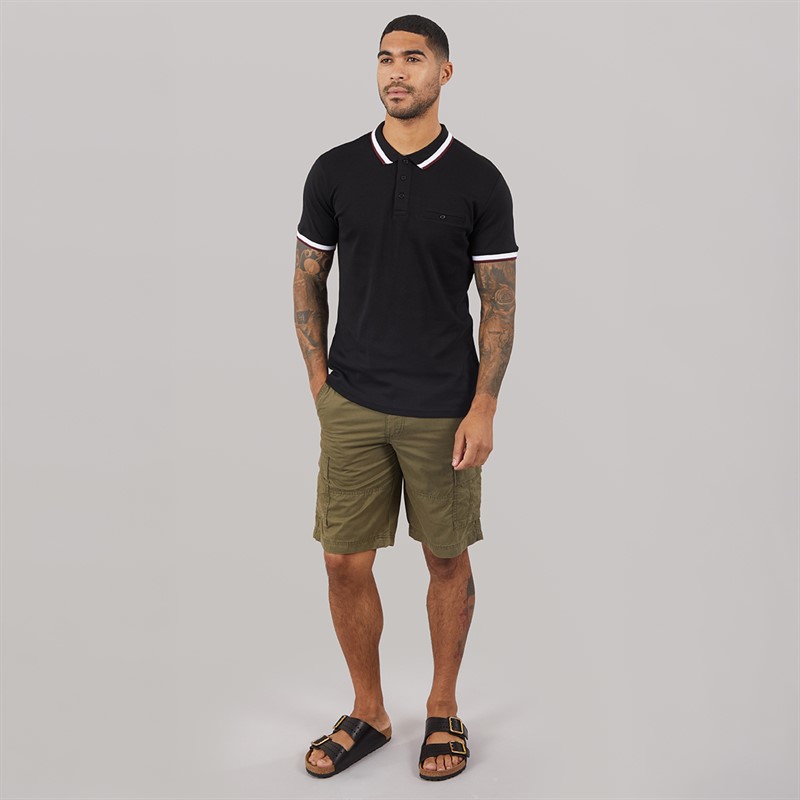 THREADBARE Mens Cowl Polo Shirts Multi