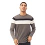 THREADBARE Mens Lese Crew Neck Jumper Mid Grey Melange