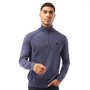 THREADBARE Mens Alban Turtle Neck Zip Jumper Denim Melange