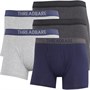 Threadbare Mens Weddell Five Pack Boxers Charcoal Marl/Navy/Grey Marl