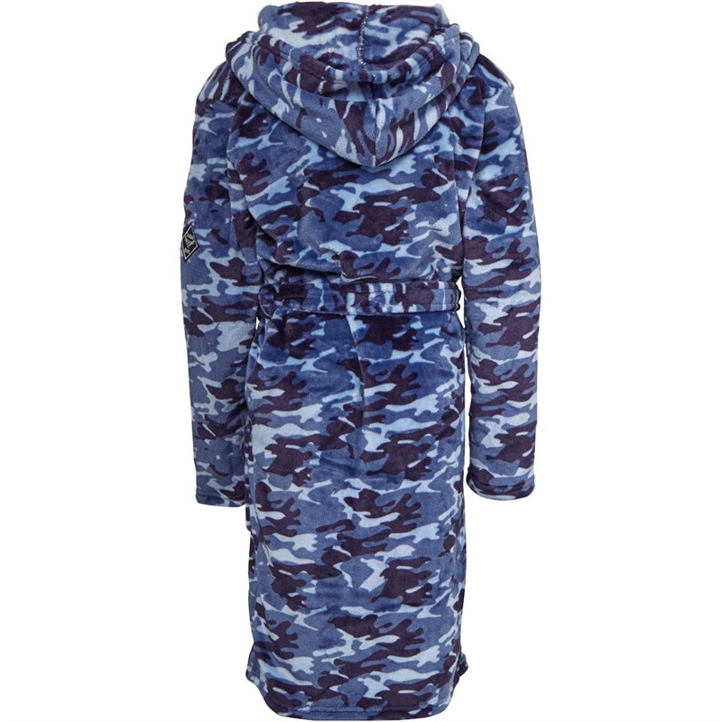 Threadboys Boys Camo Dressing Gown Blue