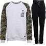 ThreadBoys Fleece Camo Jamil Caden Tracksuit Grey Marl