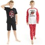 Threadboys Boys Christmas Two Pack Lounge Set Red/Black