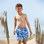 Threadboys Boys Santiago Shark Camo Print Swim Shorts Blue