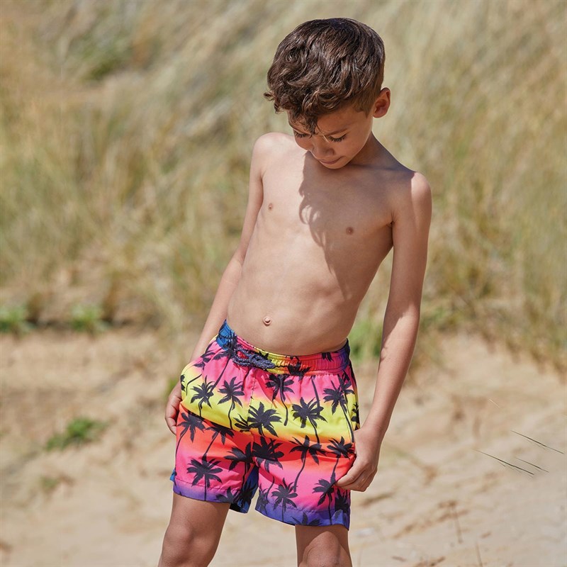 A2Z 4 Kids® Tropical Palm Gradient Top & Shorts Set – Yellow Trees, Black, Boys