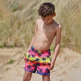 Kids Boys Stripe Quick Dry with Drawstring Summer Beach Board Shorts Swim Trunk