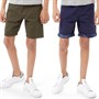 Threadboys Boys Two Pack Chino Shorts With Belt Navy/Khaki