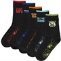 Threadboys Boys Apple Five Pack Socks Black