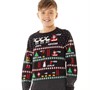 Threadboys Boys Level Xmas Jumper Black