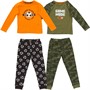 Threadboys Boys Cedar Two Pack Nightwear Set Khaki/Orange