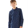 Threadboys Boys Crackle Xmas Long Sleeve Shirt Navy