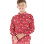 Threadboys Boys Glee Xmas Long Sleeve Shirt Red