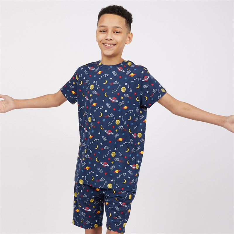 Threadboys Boys Shortie Pyjama Set Navy