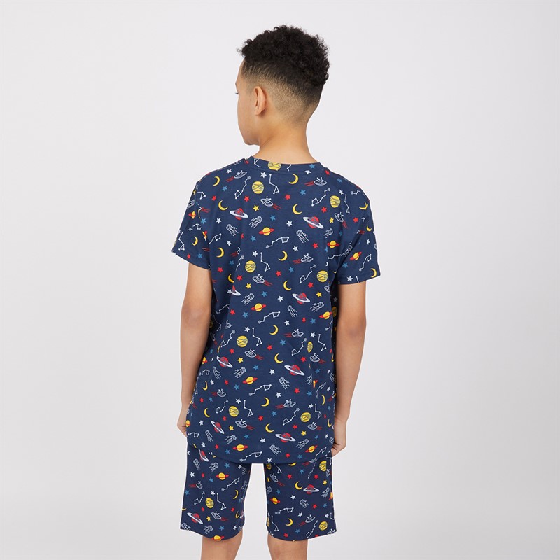 Threadboys Boys Shortie Pyjama Set Navy