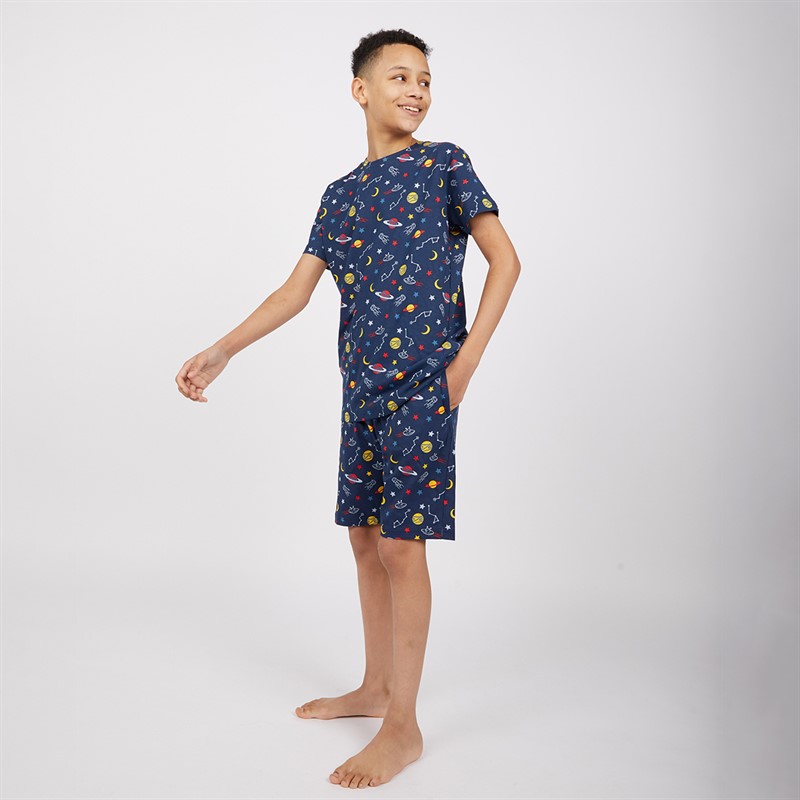 Threadboys Boys Shortie Pyjama Set Navy