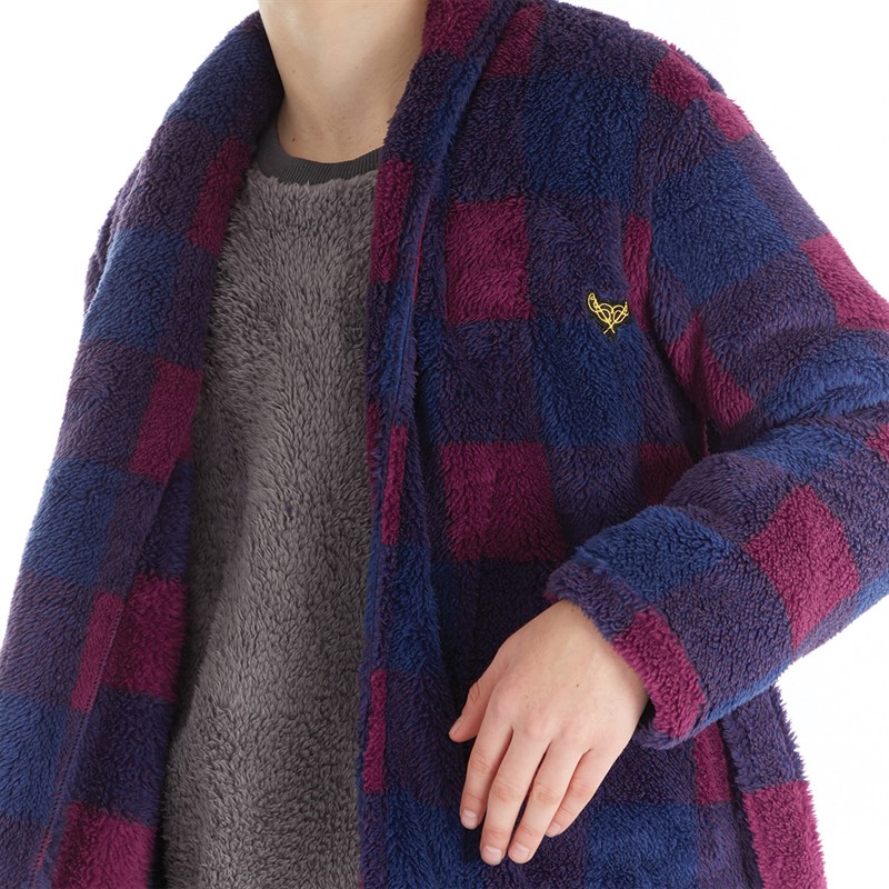 Threadboys Boys Rufus Robe Navy/Burgundy