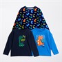 Threadboys SpædBørn Drenge 3-pak Dinosaur Langærmet Toppe Multi
