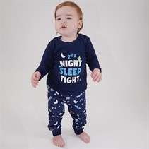 Threadboys Infant Boys Night Sleep Tight Pyjama Set Navy