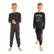 Threadboys Boys Two Pack Gaming Pyjama Sets Black