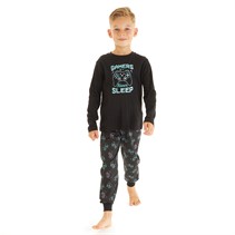 Threadboys Boys Gamers Never Sleep Pyjama Set Black