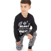 Threadboys Boys Blast Off To Bed Pyjama Set Black