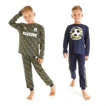 Threadboys Boys Two Pack Football Pyjama Sets Navy